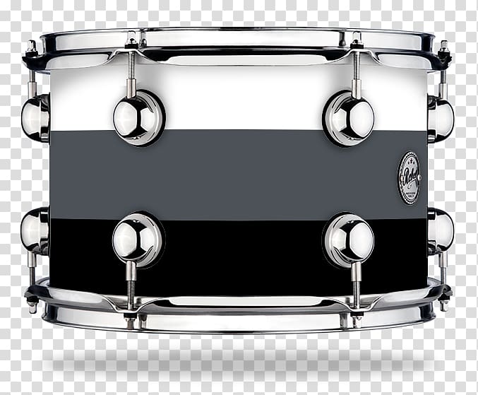 Lacquer Chrome plating Metal Snare Drums Black, black and white stripe transparent background PNG clipart