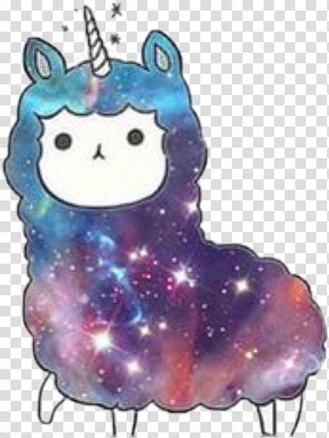 Galaxy Youtube Unicorn Universe Cute Llama Transparent Background