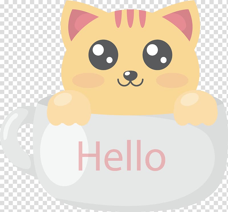Cute Kitty Hello Kitty Whiskers Illustration, Cat in the glass transparent background PNG clipart