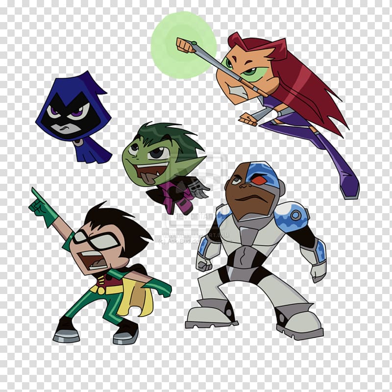 Raven Beast Boy Robin Starfire Cartoon, teen titans transparent background PNG clipart