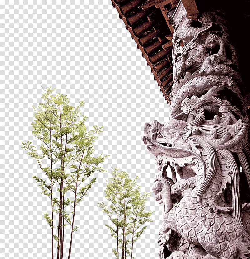 Column Data Computer file, Pillar dragon pattern transparent background PNG clipart