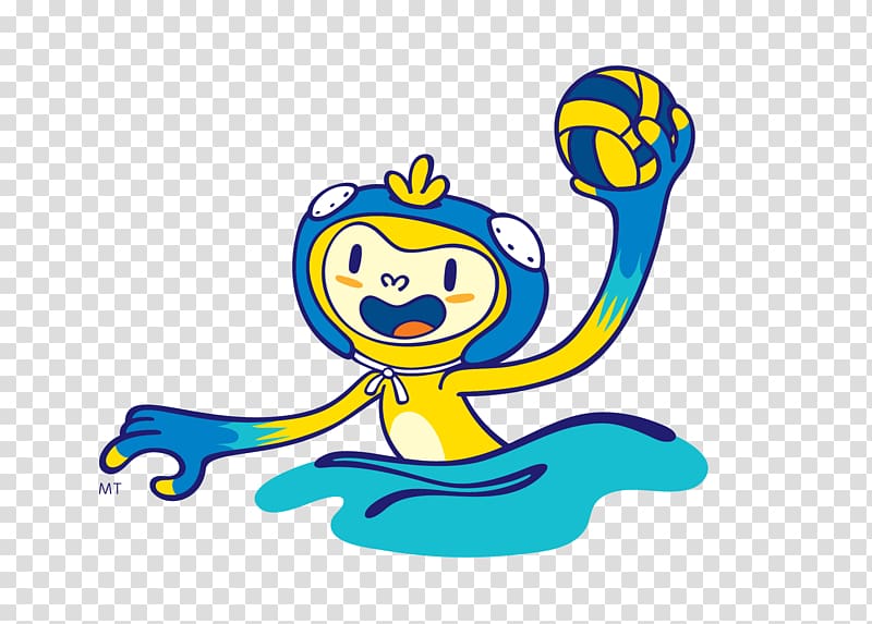 Rio de Janeiro 2016 Summer Olympics Volleyball , Rio 2016 mascots playing volleyball transparent background PNG clipart