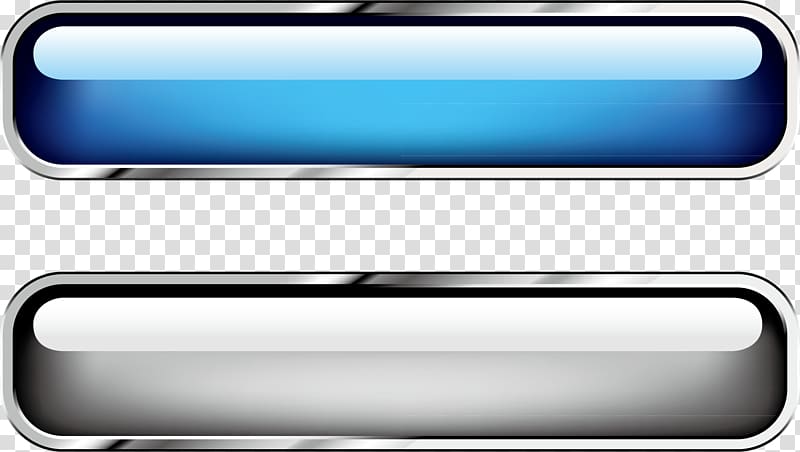 Banner glass texture button, two blue and gray templates transparent background PNG clipart