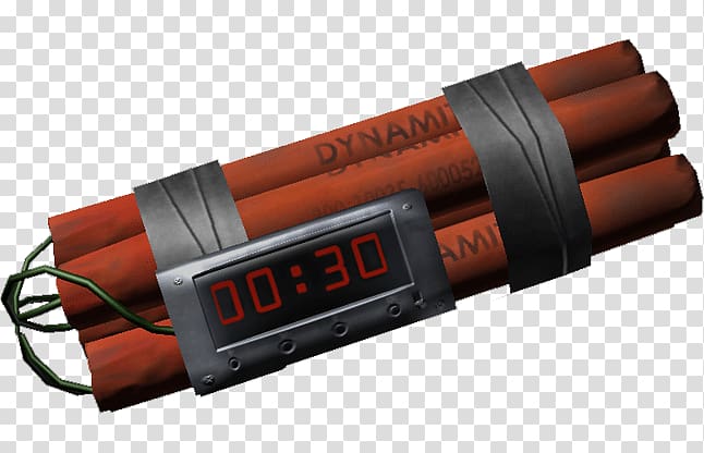 red and black Dynamite bomb displaying at 00:30, Dynamite Countdown transparent background PNG clipart