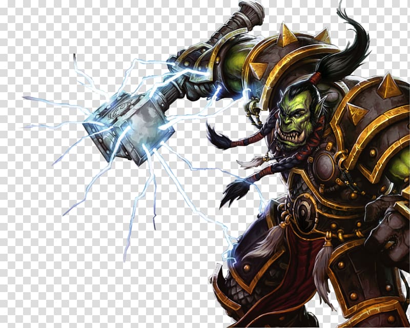 Thrall character , World of Warcraft: Wrath of the Lich King World of Warcraft: Cataclysm World of Warcraft: Legion Orc Thrall, World of Warcraft transparent background PNG clipart