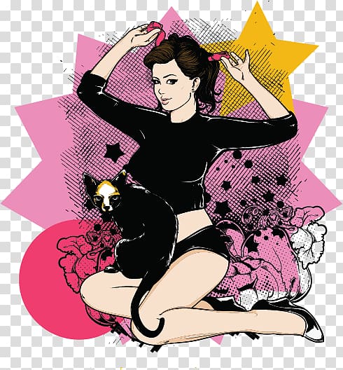 T-shirt Pin-up girl Woman, Beautiful woman transparent background PNG clipart