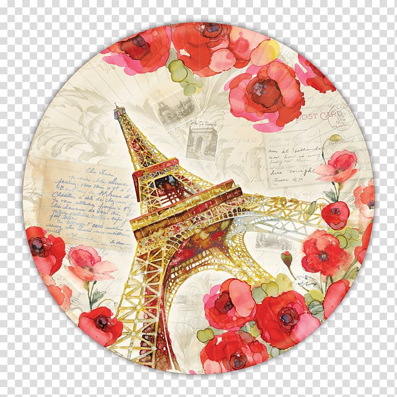 Plate Paris Floral design Dessert Melamine, distinguished guest transparent background PNG clipart