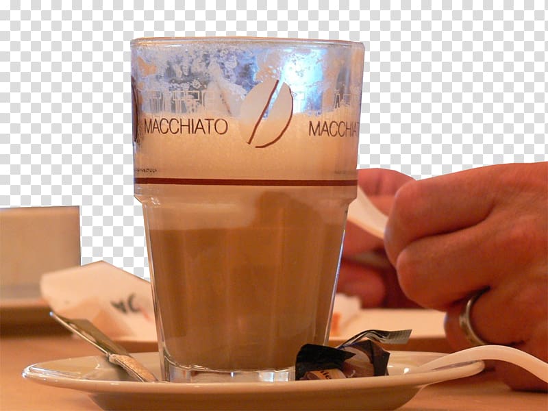 Latte macchiato Coffee Espresso Caffxe8 macchiato, People who drink chewing gum transparent background PNG clipart
