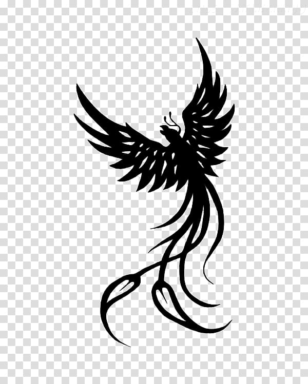 black bird illustration, Phoenix Tattoo Idea, Phoenix Tattoos transparent background PNG clipart