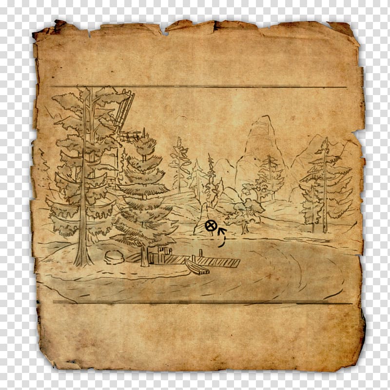 The Elder Scrolls Online Treasure map Buried treasure, map transparent background PNG clipart