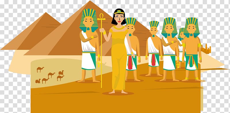 Ancient Egypt Pharaoh Illustration, Welcome to the distant guest transparent background PNG clipart