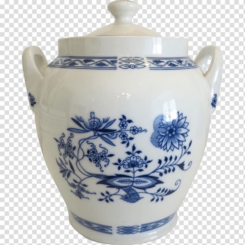 white and blue ceramic urn, Hand Painted Porcelain Jar transparent background PNG clipart