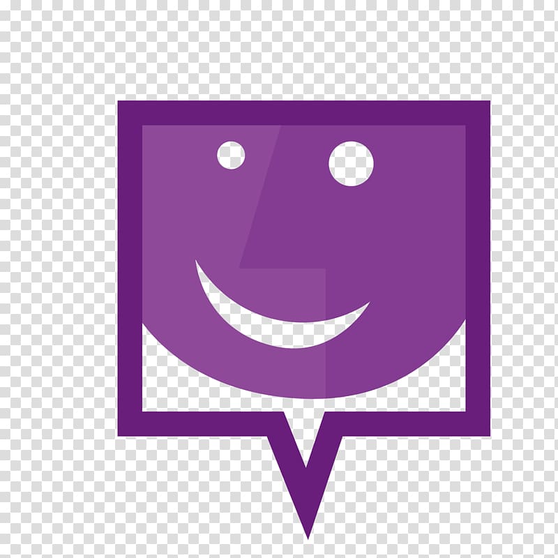 Smiley Speech balloon Icon, Purple smiley face on frame transparent background PNG clipart