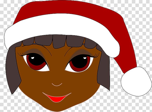 Santa Claus Christmas elf , Girl wearing Christmas hats transparent background PNG clipart
