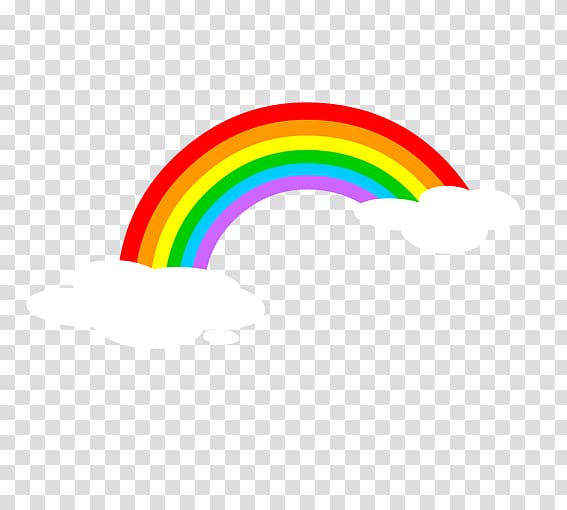rainbow and clouds illustration, Rainbow Drawing, Rainbow clouds transparent background PNG clipart