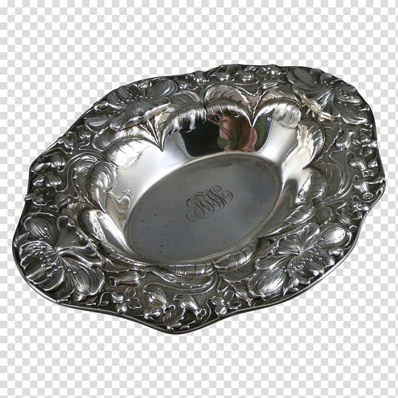 Silver Platter Ashtray Tableware, silver transparent background PNG clipart