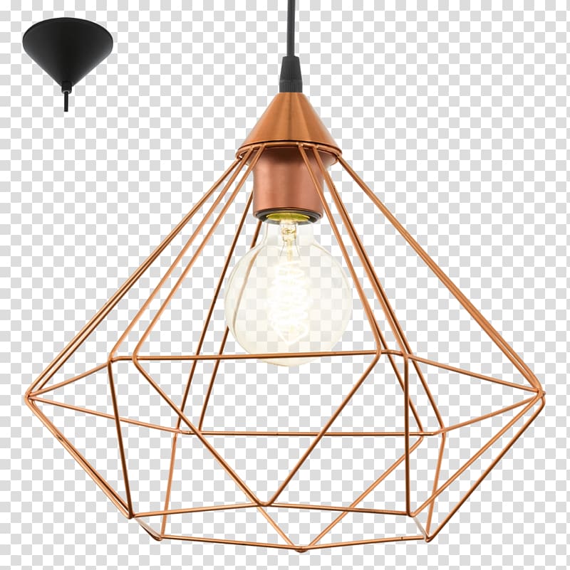 Edison screw Lighting Pendant light Copper, Tiffany Ceiling Lamps transparent background PNG clipart