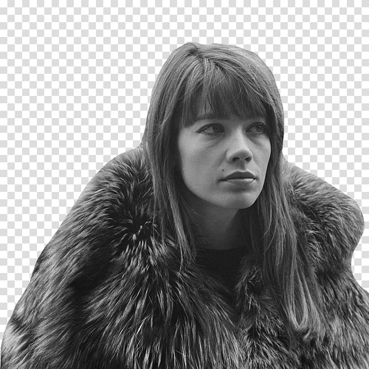 woman wearing fur coat , Françoise Hardy Amsterdam 1969 transparent background PNG clipart