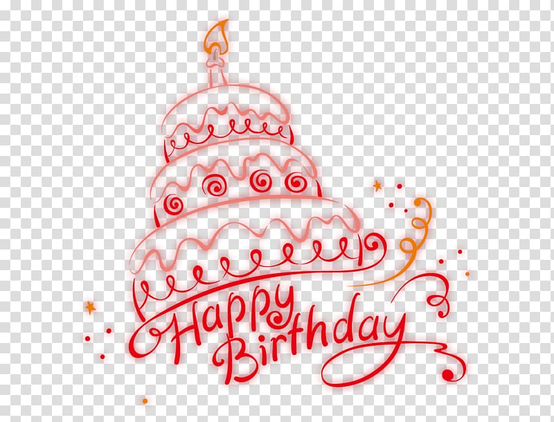 beautiful exquisite cartoon birthday cake line transparent background PNG clipart