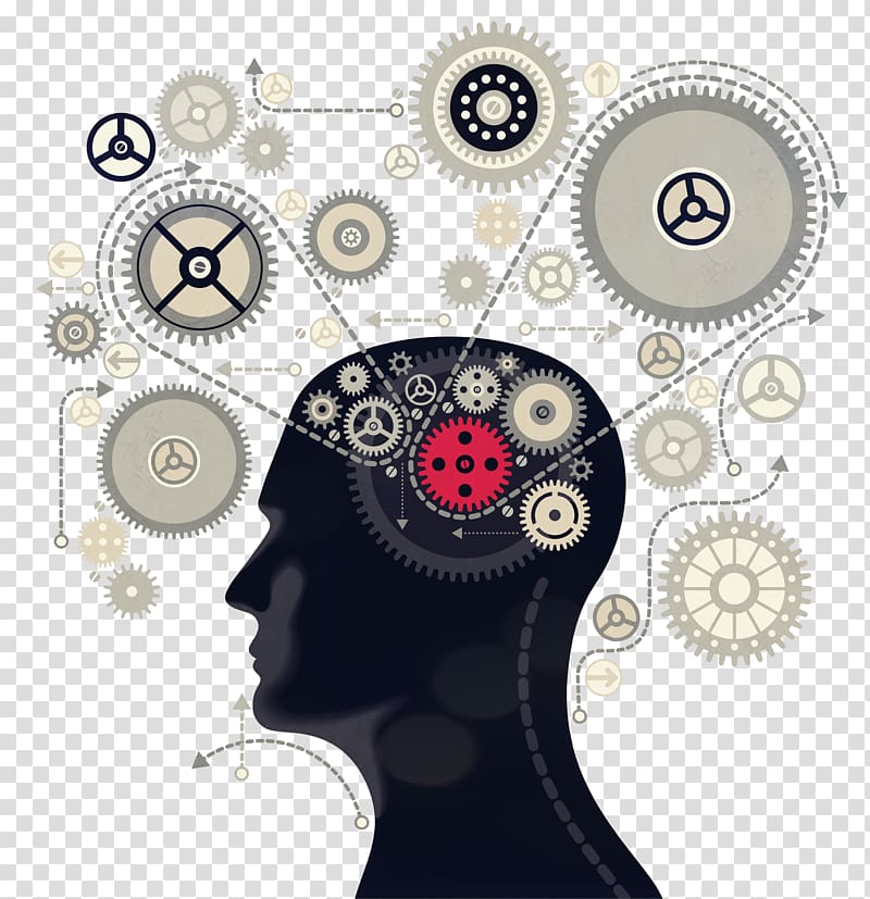 human head with gears illustration, Mind Subconscious Consciousness Thought Computer programming, Creative Brain transparent background PNG clipart