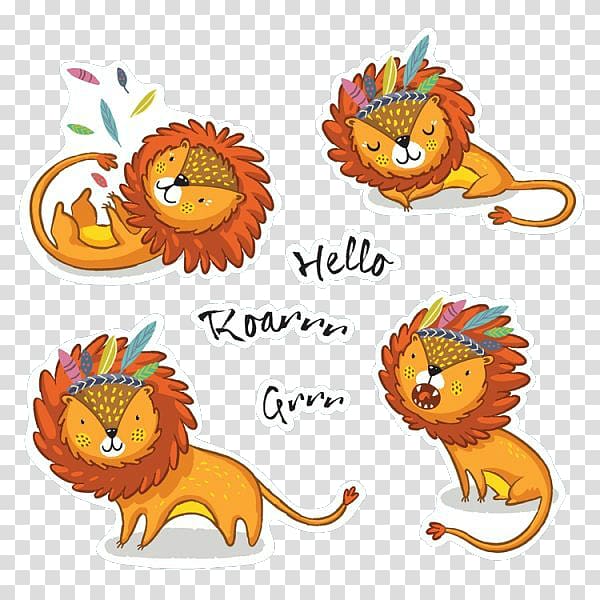 Lion Illustration, Forest Lion King transparent background PNG clipart