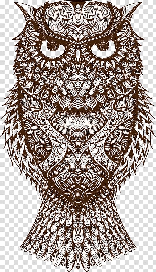 brown owl illustration, Owl Beer T-shirt Drawing Birrificio Otus, Owl transparent background PNG clipart