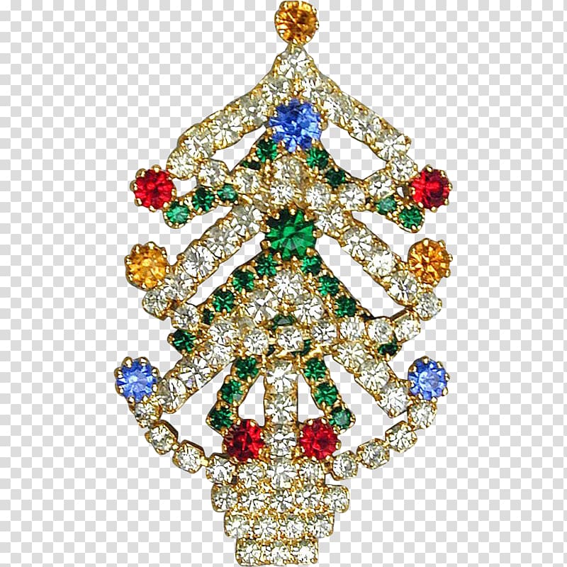Christmas ornament Christmas tree Brooch Bling-bling, christmas tree transparent background PNG clipart