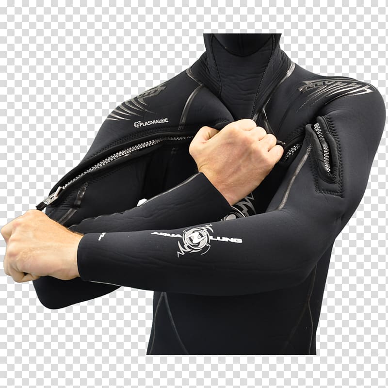 Wetsuit Aqua-Lung Scuba set Dry suit Underwater diving, ZipER transparent background PNG clipart