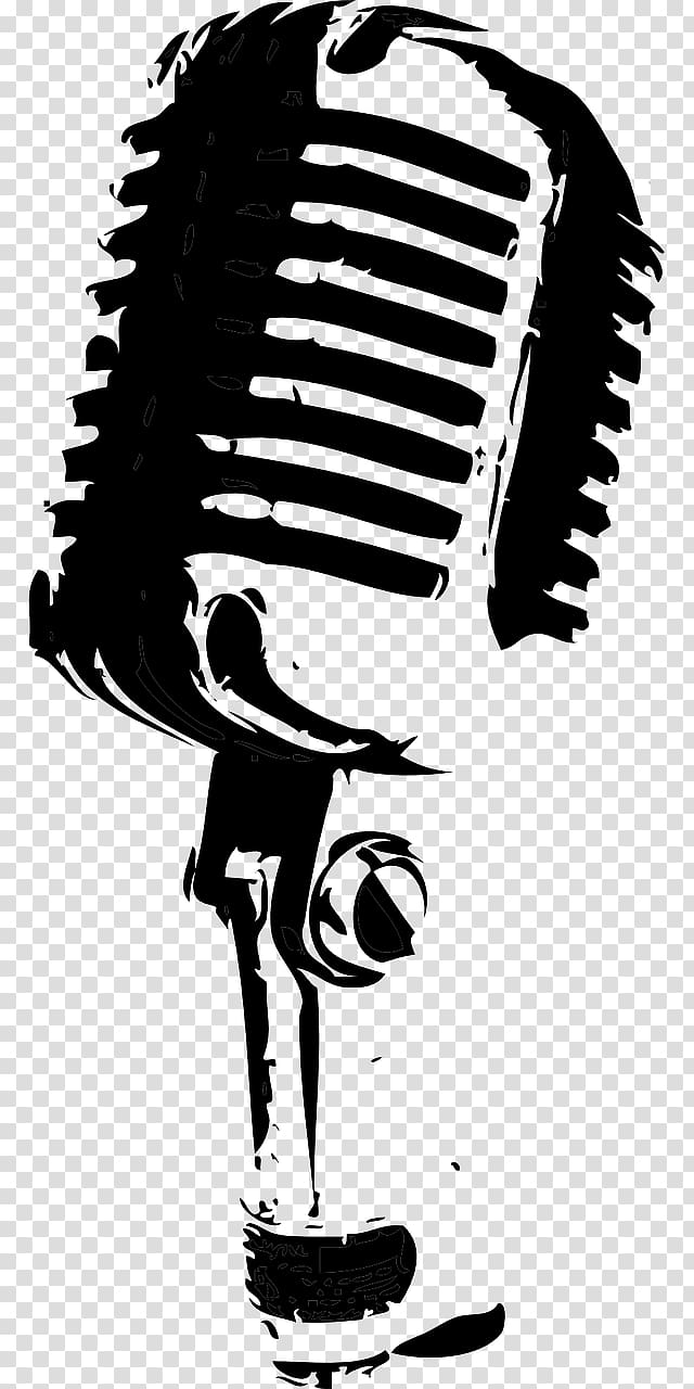 Microphone Black and white Music , microphone transparent background PNG clipart