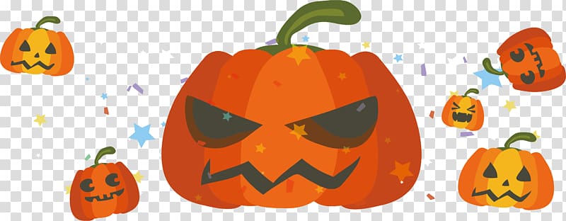 Calabaza Pumpkin Computer file, Star shaped pumpkin head banner transparent background PNG clipart