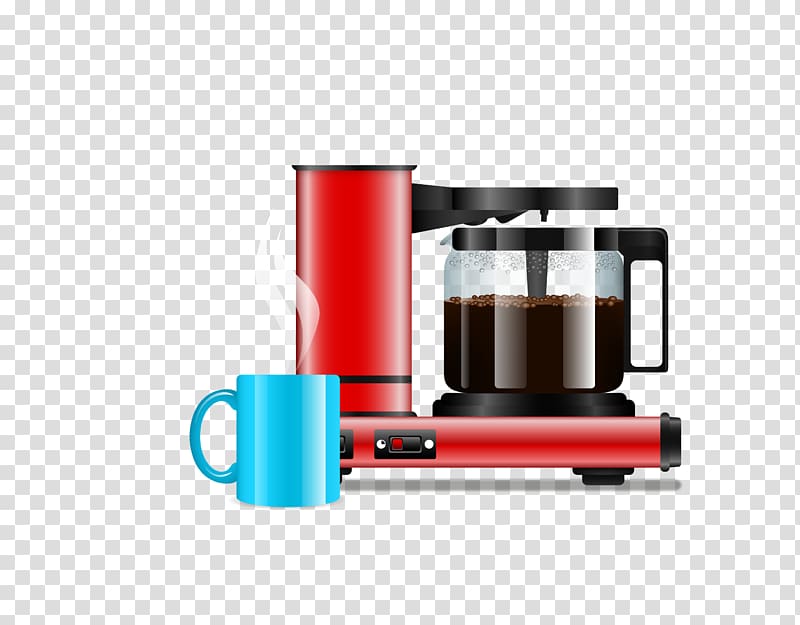 Coffeemaker Adobe Illustrator, color coffee machine transparent background PNG clipart