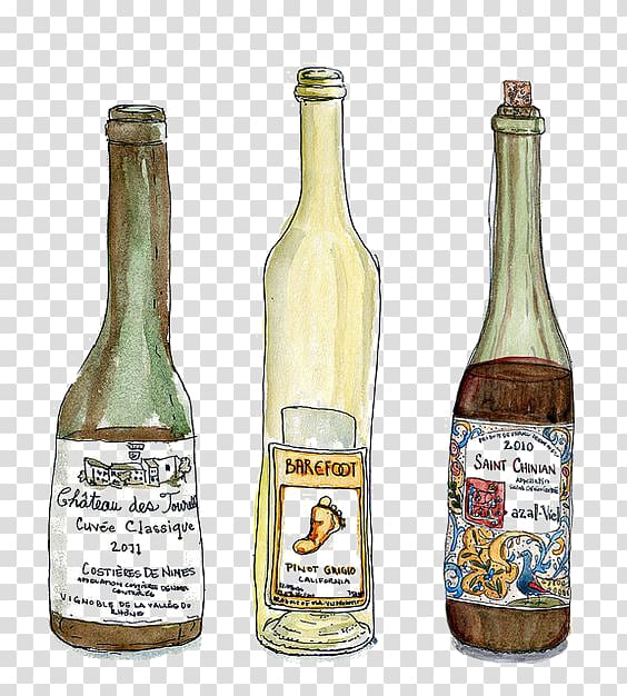Wine Liqueur Cider Beer bottle, Graffiti bottle transparent background PNG clipart