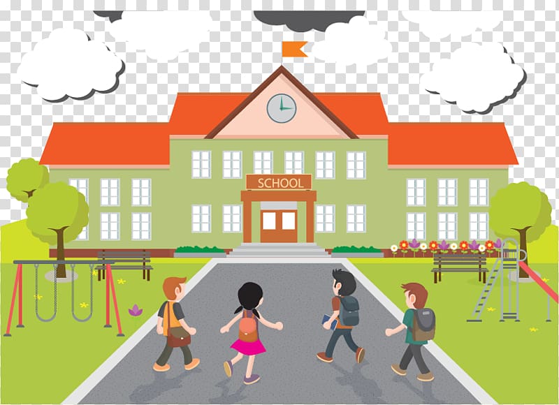 children's going to school , Student School Child Illustration, SCHOOL transparent background PNG clipart