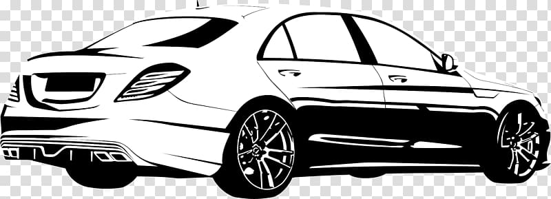 Mercedes-Benz Car Luxury vehicle, Black and white Mercedes transparent background PNG clipart