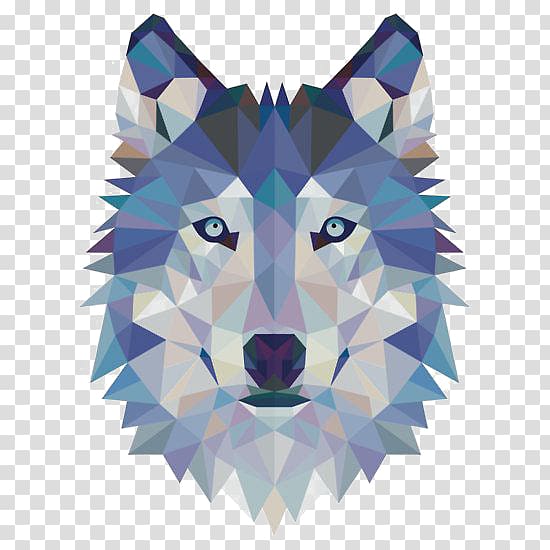geometric wolf avatar transparent background PNG clipart