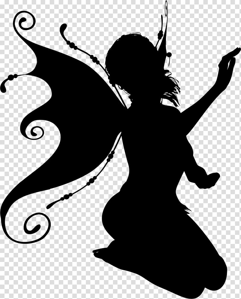 Fairy Silhouette , ornate transparent background PNG clipart