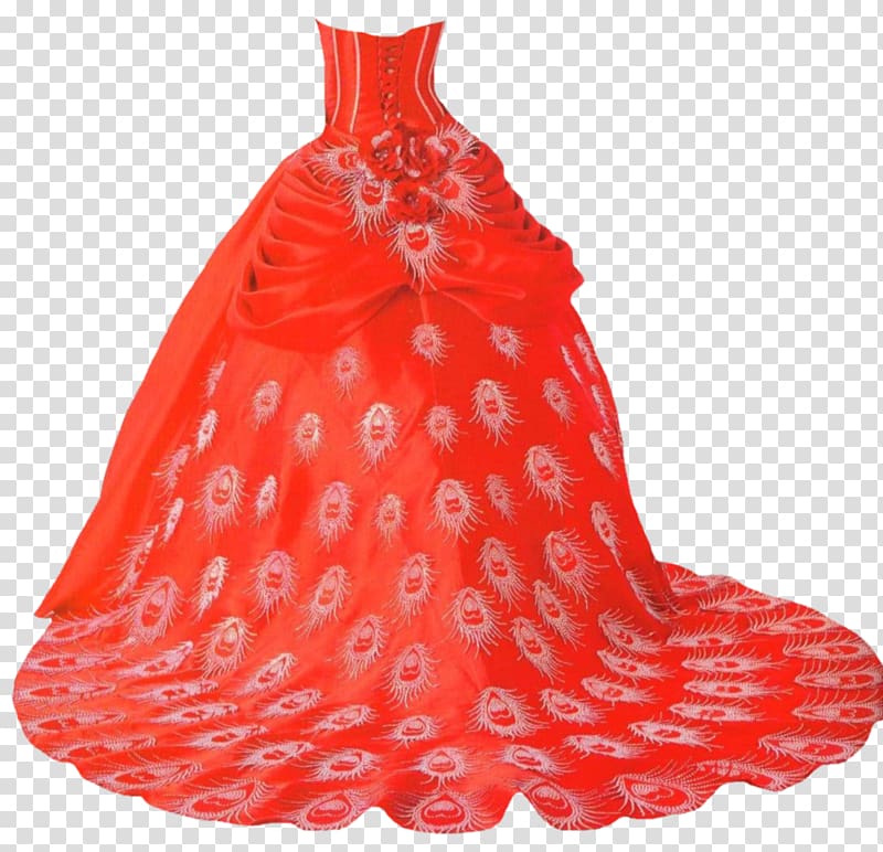 Wedding dress Red Quinceañera Clothing, dress transparent background PNG clipart
