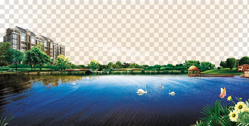 Villa Lake High-definition television, Lake ecological villa villa estate transparent background PNG clipart