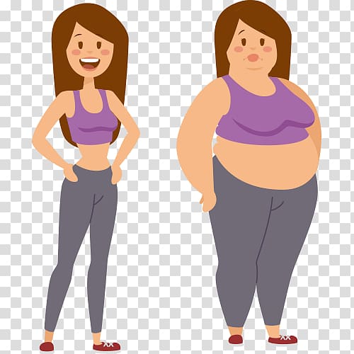 Woman wearing purple crop top illustration, Fat , thin body transparent  background PNG clipart
