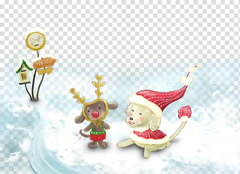 Christmas High-definition television 1080p Display resolution , Snow dogs and deer transparent background PNG clipart