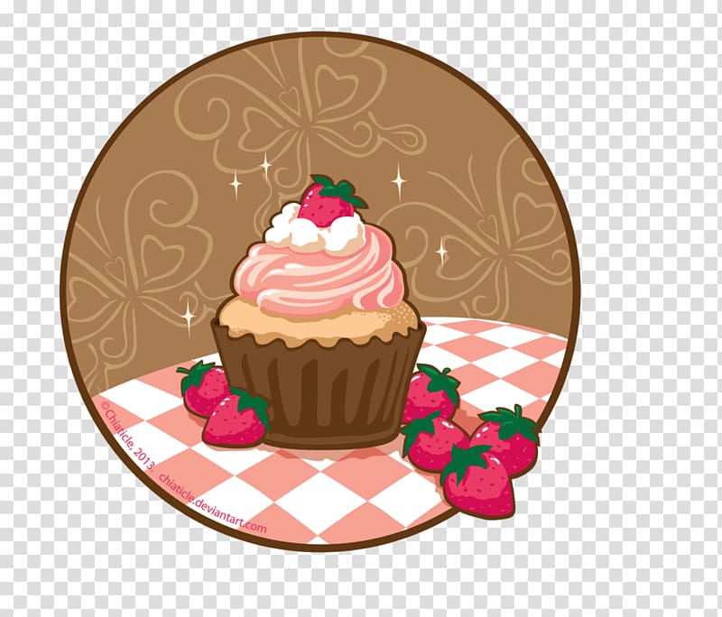 Buttercream Cupcake Muffin Flavor Christmas ornament, strawberry Cupcake transparent background PNG clipart