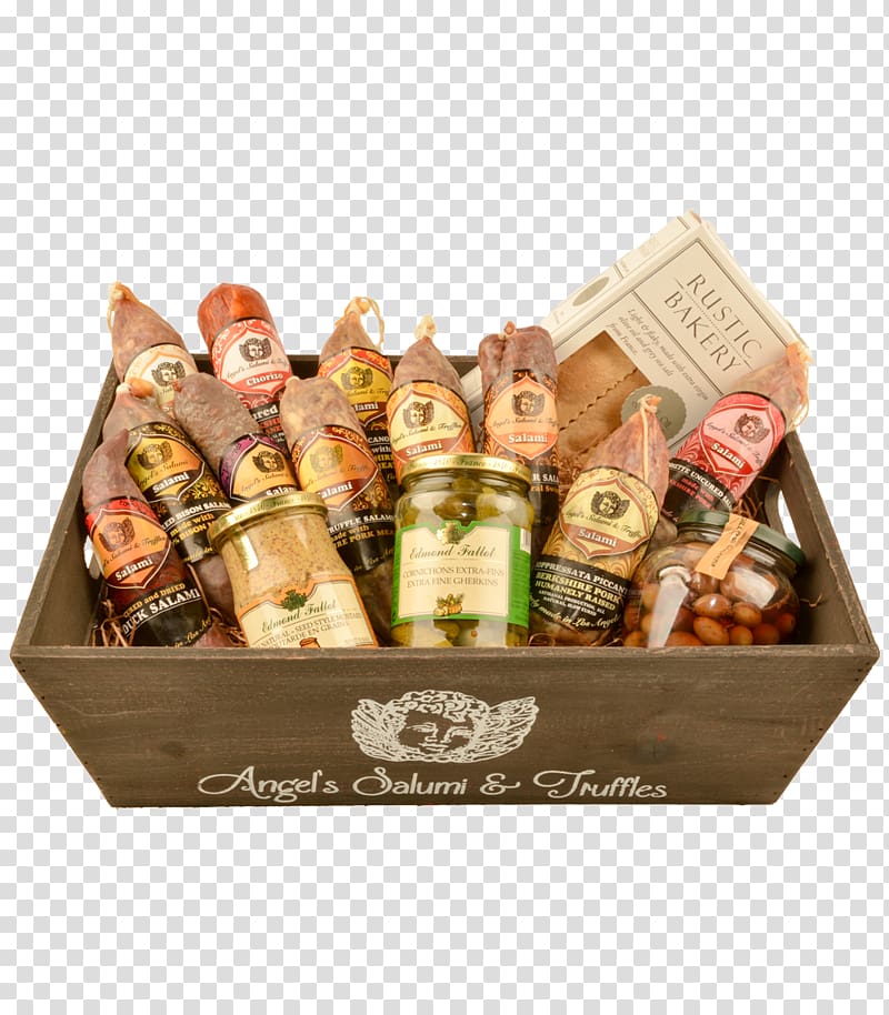 Food Gift Baskets Terrine Salami, Gift hamper transparent background PNG clipart