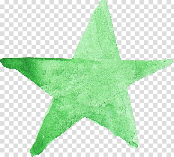 Watercolor painting Green Star Leaf, watercolor star transparent background PNG clipart