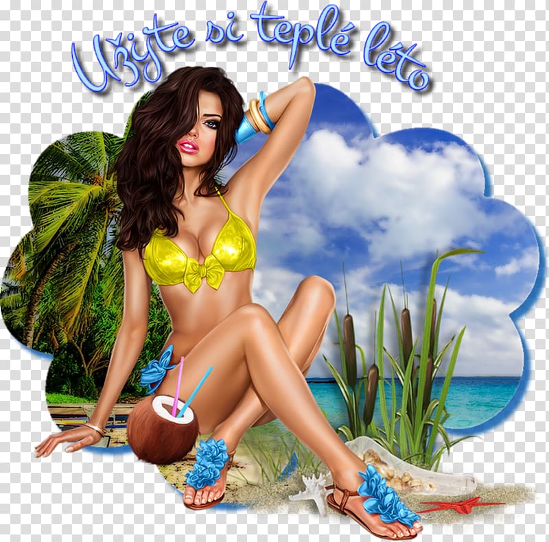 Bikini Pin-up girl Model Desktop Summer, model transparent background PNG clipart