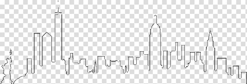 White Font, Nyc Skyline outline transparent background PNG clipart