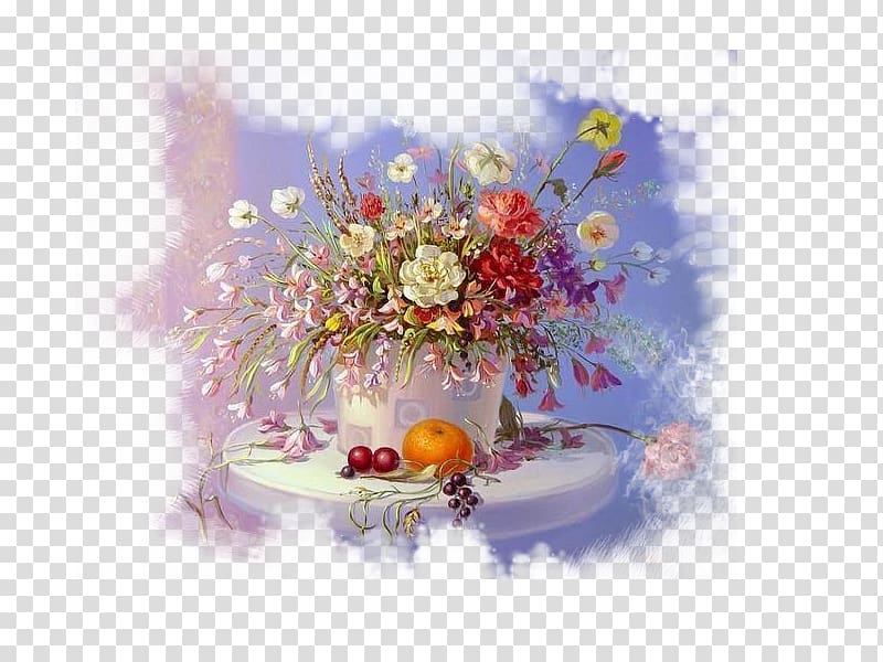 Painting Figurative art Painter Still life, Bouquet of flowers psd material transparent background PNG clipart