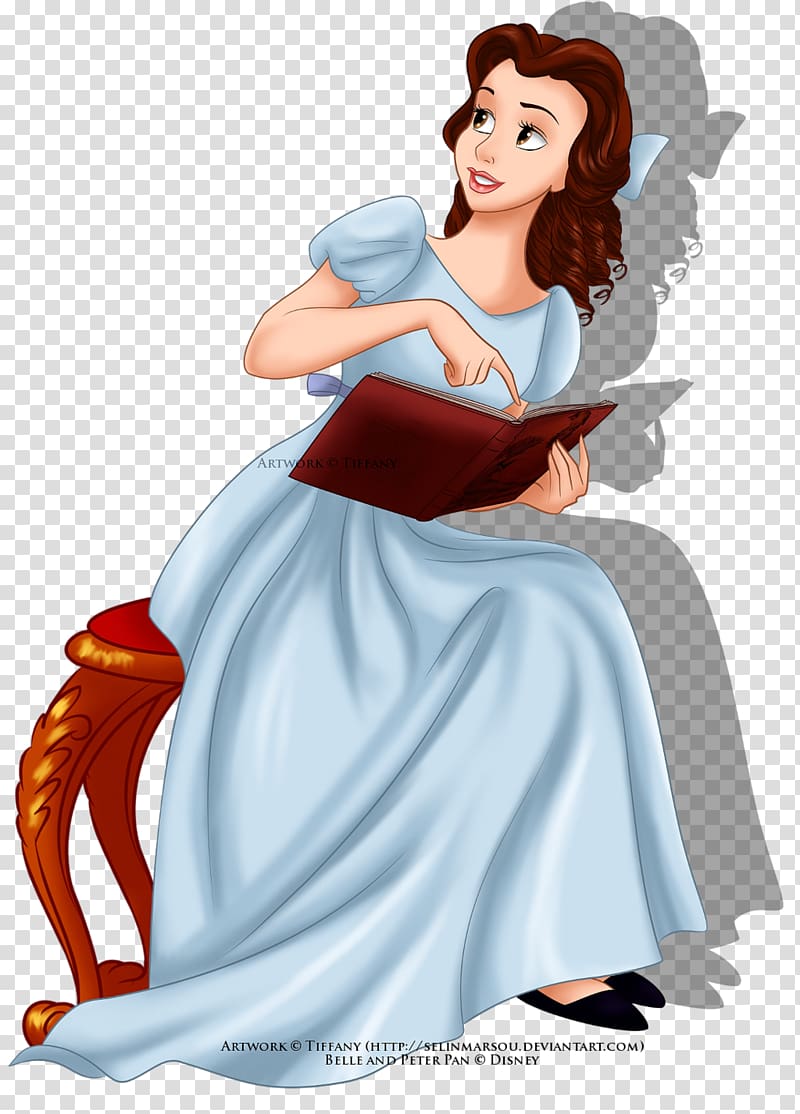 Belle Wendy Darling Peter Pan Beast Once Upon a Time, peter pan transparent background PNG clipart