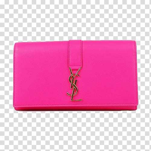 Leather Wallet Coin purse Messenger Bags, Ms. Saint Laurent leather pink long wallet transparent background PNG clipart