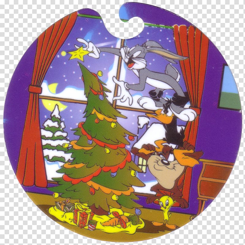 Daffy Duck Tasmanian Devil Milk caps Tweety Sylvester, christmas tree transparent background PNG clipart