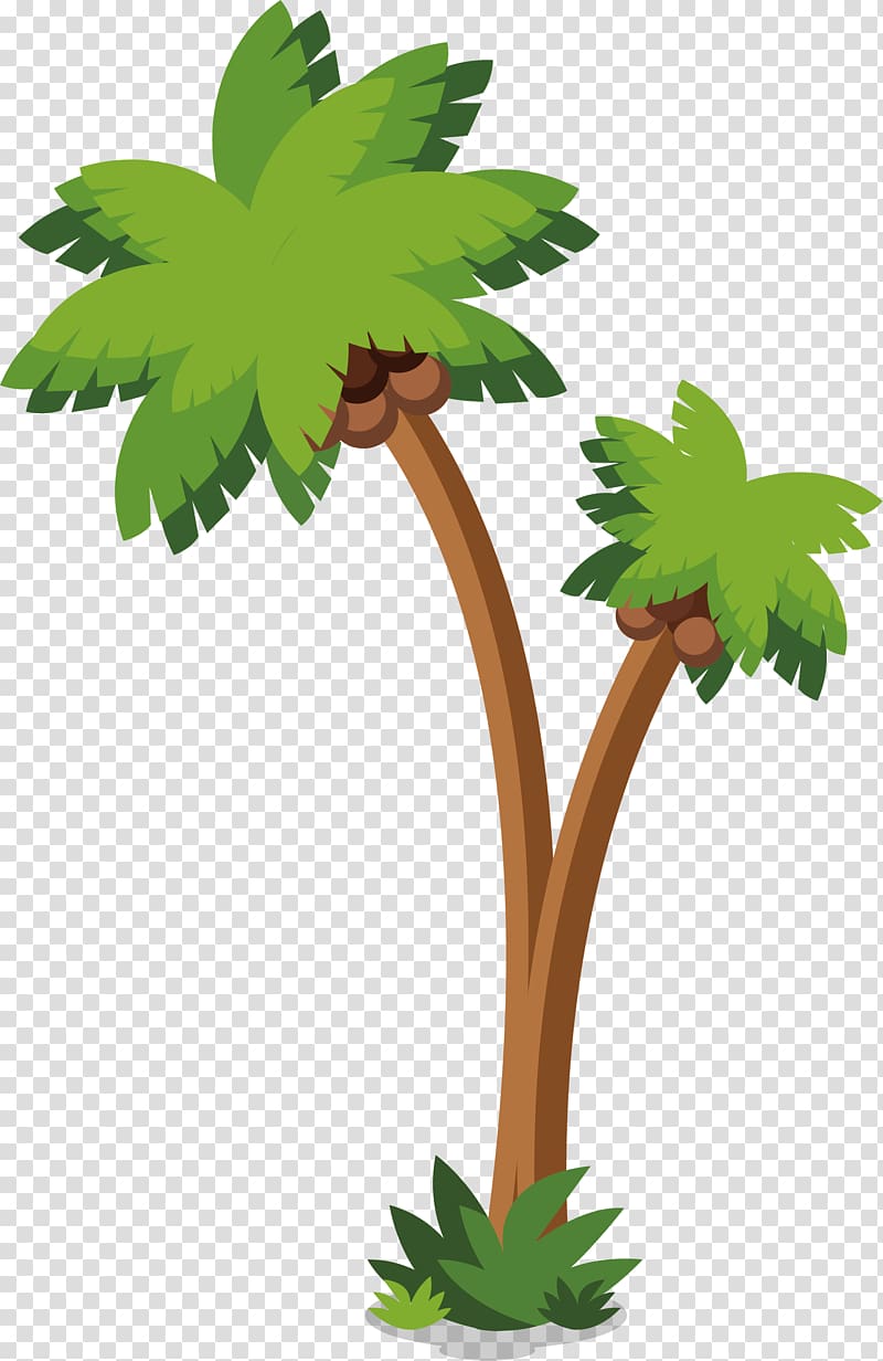 Arecaceae Coconut Tree, Coconut trees on the island transparent background PNG clipart
